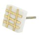 White Square Marble Brass Dresser Knobs